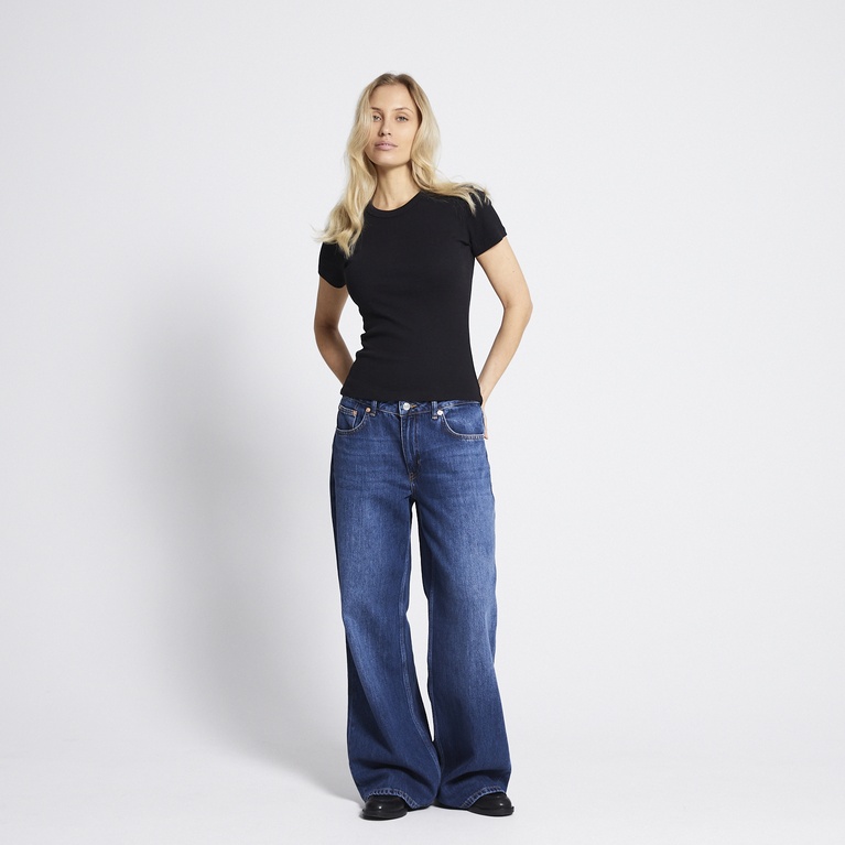 Rib tee "Alvia Rib Top" Black